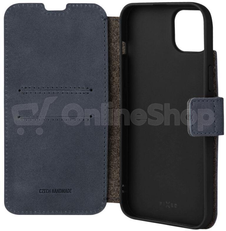 Kožené pouzdro typu kniha FIXED ProFit pro Apple iPhone 14 Plus, modré