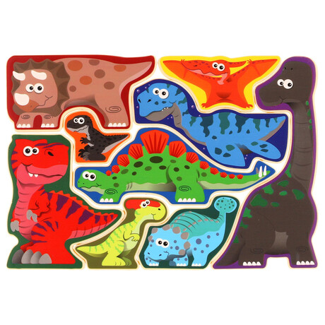 Teddies Puzzle/Vkldaka deskov dinosaui 20x14cm v krabice 24x21x2cm 24m+