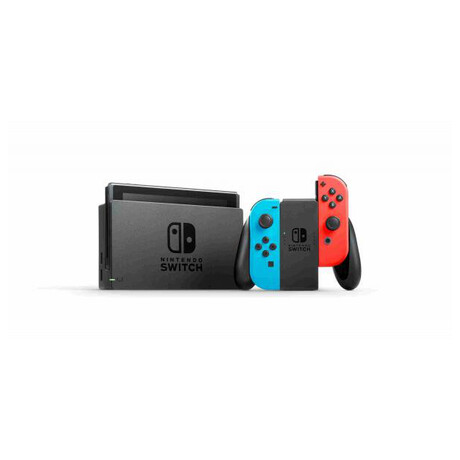 Nintendo Switch console with neon blue&red Joy-Con