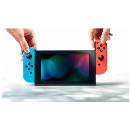 Nintendo Switch console with neon blue&red Joy-Con