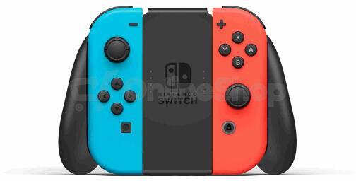 Nintendo Switch console with neon blue&amp;red Joy-Con