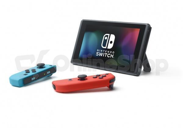 Nintendo Switch console with neon blue&amp;red Joy-Con