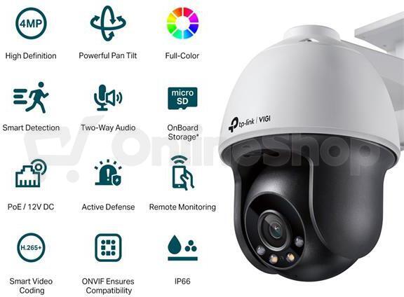 TP-Link VIGI C540(4mm), 4MP, PTZ, PoE, IR 30m, Micro SD card