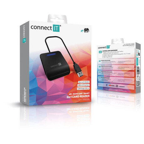 CONNECT IT USB teka eObanek a ipovch karet, ERN (CFF-3050-BK)