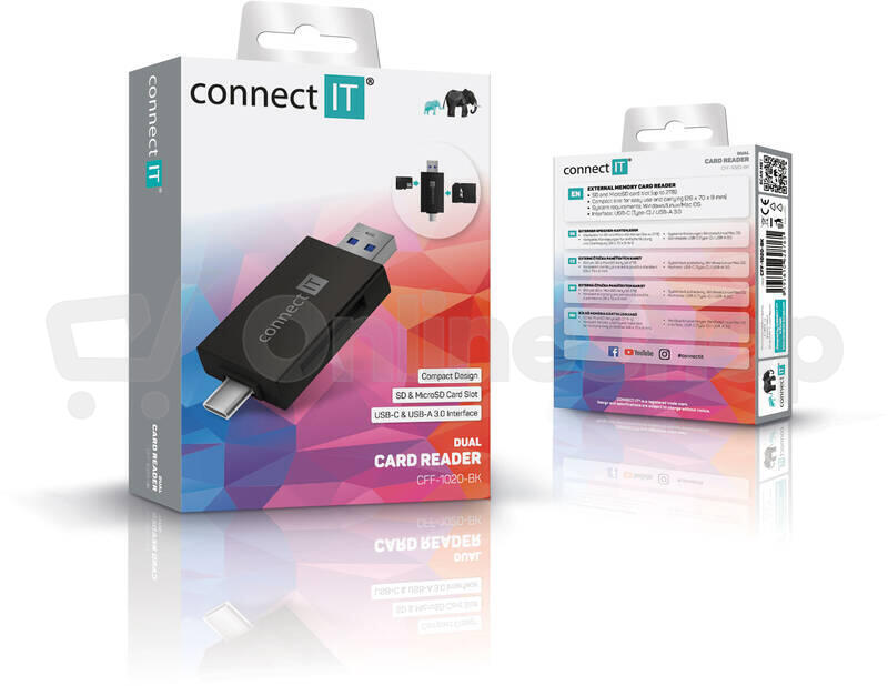 CONNECT IT USB-C/USB-A čtečka karet (CFF-1020-BK)