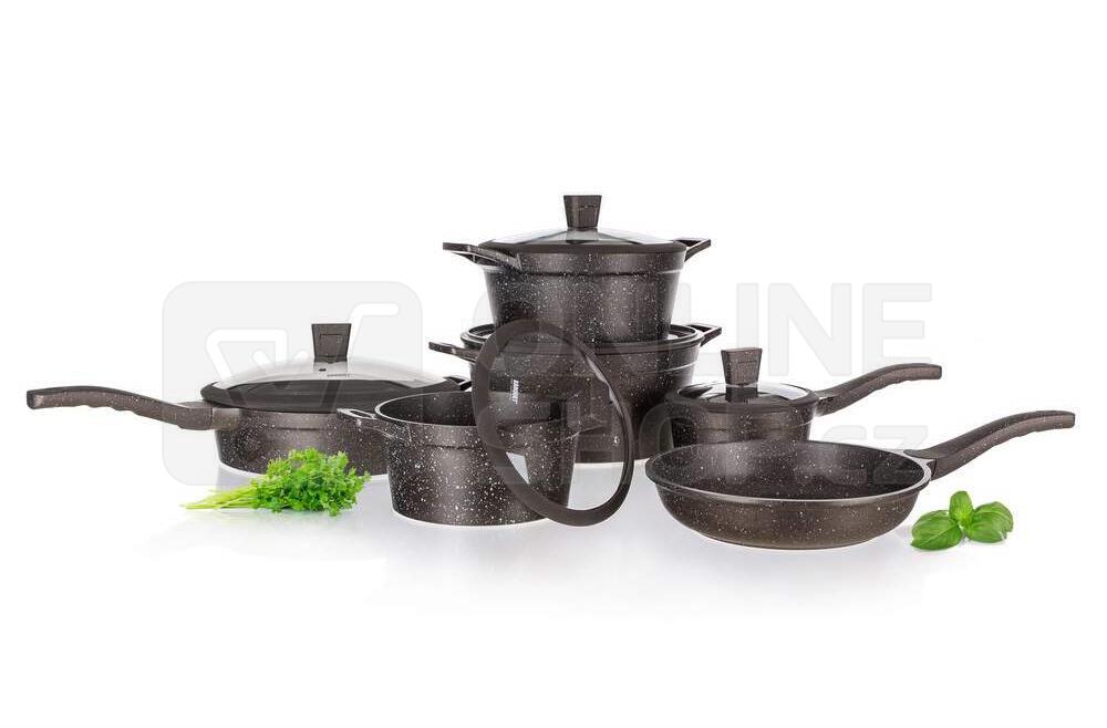 Banquet sada n dob s nep ilnav m povrchem granite dark brown 11 ks