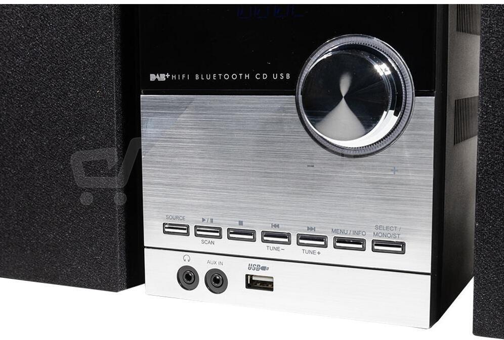 Mikrosystém Trevi, HCX 10D8 DAB/BK, LCD displej, CD přehrávač, DAB/DAB+/FM, bluetooth, 30 W PMPO