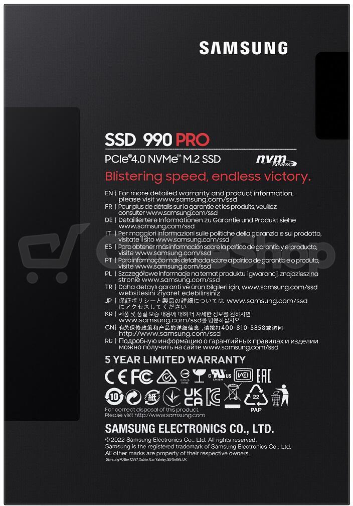 Interní SSD Samsung 990 PRO NVM, M.2 SSD 2 TB