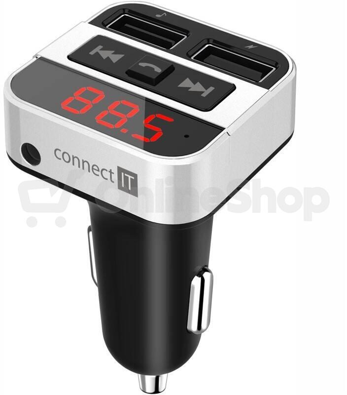 CONNECT IT InCarz Bluetooth transmitter, 2xUSB+3.5mm AUX, STŘÍBRNÝ (CCC-8800-SL)