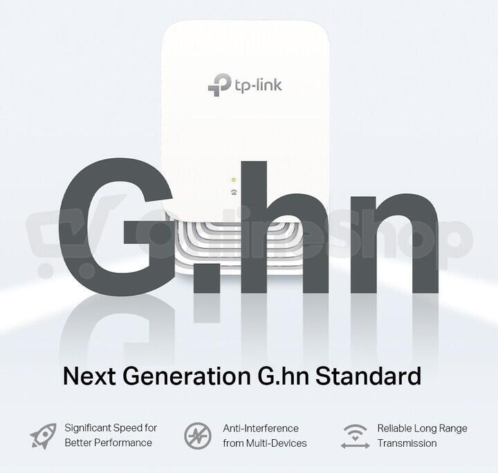 Powerline ethernet TP-Link PG1200 KIT G.hn adaptér (607 Mbps), 1x GLan