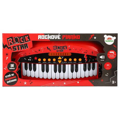 Teddies Pianko ROCK STAR 31 klves plast 46cm na baterie se zvukem, svtlem v krabici 52x24x8cm