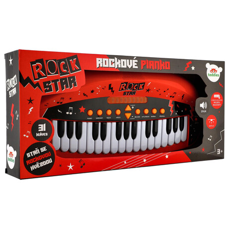 Teddies Pianko ROCK STAR 31 klves plast 46cm na baterie se zvukem, svtlem v krabici 52x24x8cm