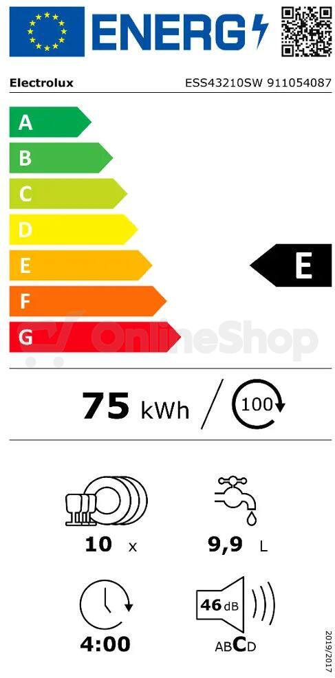 Myčka nádobí Electrolux ESS43210SW, bílá