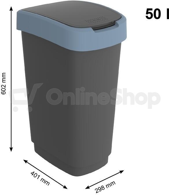 ROTHO TWIST odpadkový koš 50L - modrá