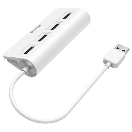 Hama USB hub, 4 porty, USB 2.0, 480 Mbit/s, bílý