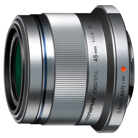 Objektiv Olympus ET-M4518, stbrn