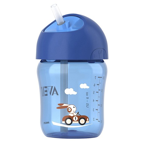 Hrníček s brčkem AVENT 260 ml od 12 měsíců, modrý - AVENT 260 ml&nbsp;od 12&nbsp;měsíců, modrý (foto 1)