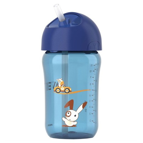 Hrníček s brčkem AVENT 340 ml od 18 měsíců, modrý - AVENT 340 ml&nbsp;od 18&nbsp;měsíců, modrý (foto 1)