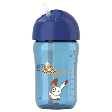 Hrníček s brčkem AVENT 340 ml od 18 měsíců, modrý - AVENT 340 ml&nbsp;od 18&nbsp;měsíců, modrý (foto 2)