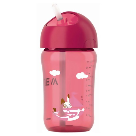 Hrníček s brčkem AVENT 340 ml od 18 měsíců, růžový - AVENT 340 ml&nbsp;od 18&nbsp;měsíců, růžový (foto 1)