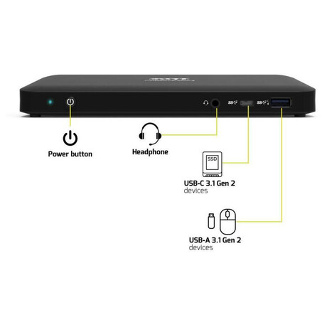 Nillkin PORT CONNECT Dokovac stanice pro kancele, USB-C, 2x4K, ern (901910W-EU)