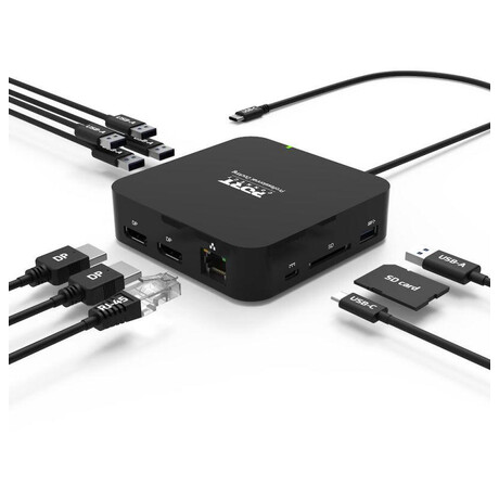 Nillkin PORT CONNECT USB-C Dokovac stanice 10v1, 2x4K Display Port, 5x USB-A, USB-C 85W PD, Ethernet, SD (901907)