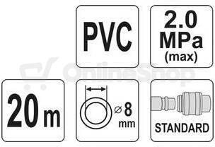 Hadice vzduchová PVC YATO YT-24221 20m