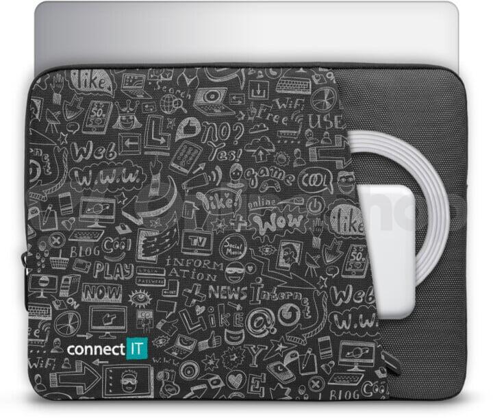 CONNECT IT Doodle pouzdro pro notebook 13.3", ČERNÉ (CFF-7013-DD)