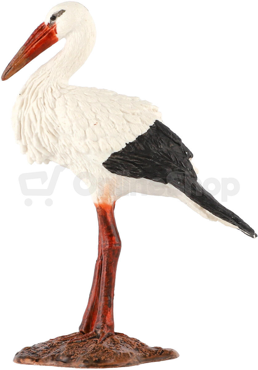 Figurka Zooted Čáp bílý, plast, 9 cm
