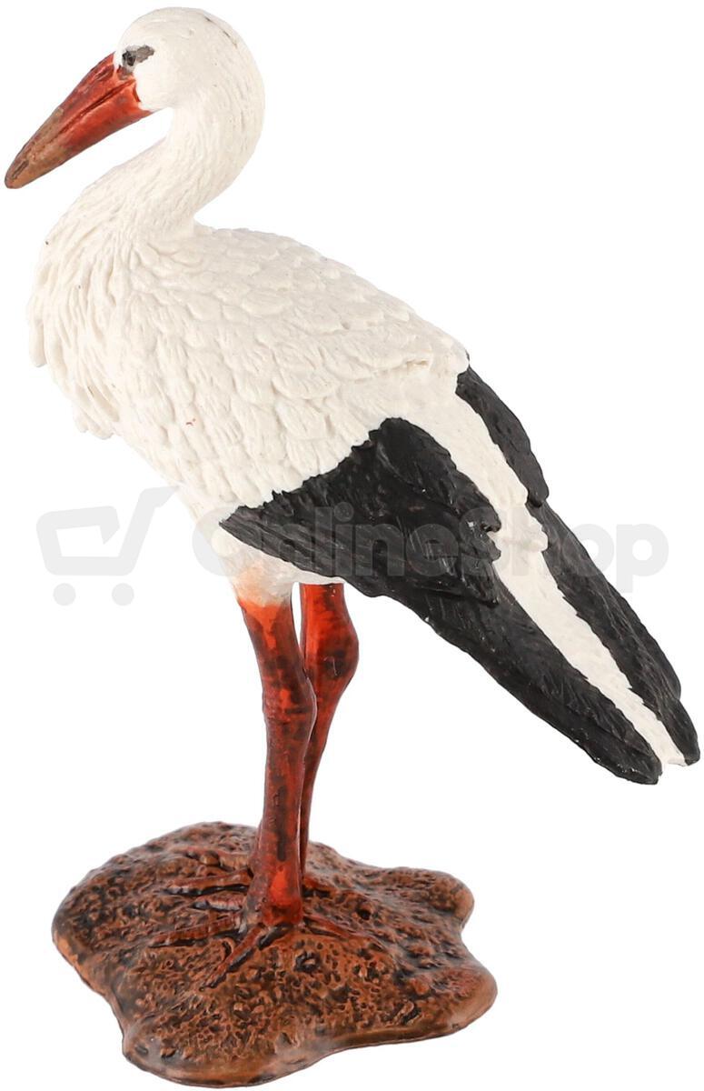 Figurka Zooted Čáp bílý, plast, 9 cm