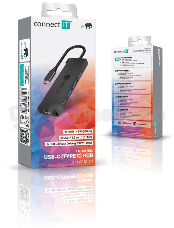 Connect IT CHU-8010 USB-C hub, 5v1, AN