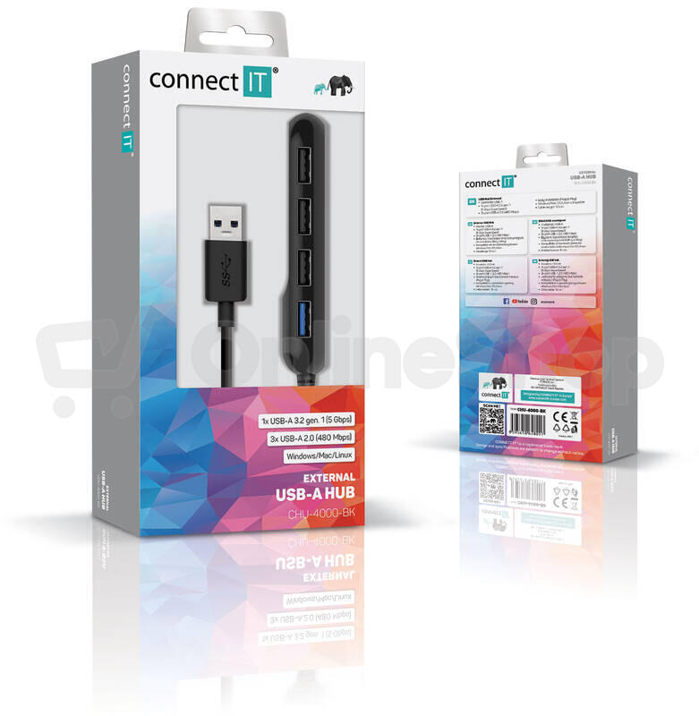 Connect IT CHU-4000-BK USB-A hub USB 3.0