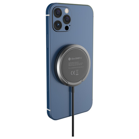 Bezdrtov nabjeka GoGEN s MagSafe funkc a kovovm drkem, ern