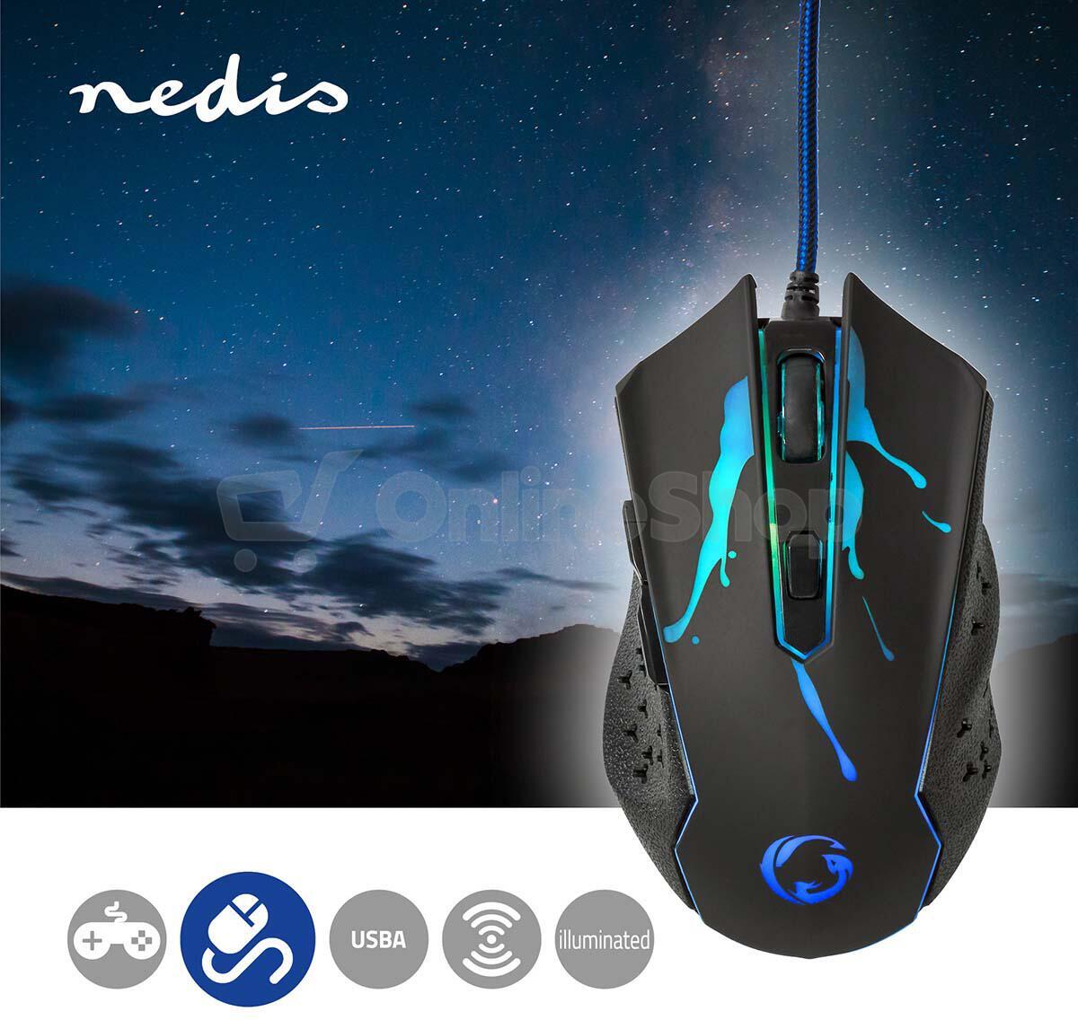 Myš drátová NEDIS GMWD210BK herní