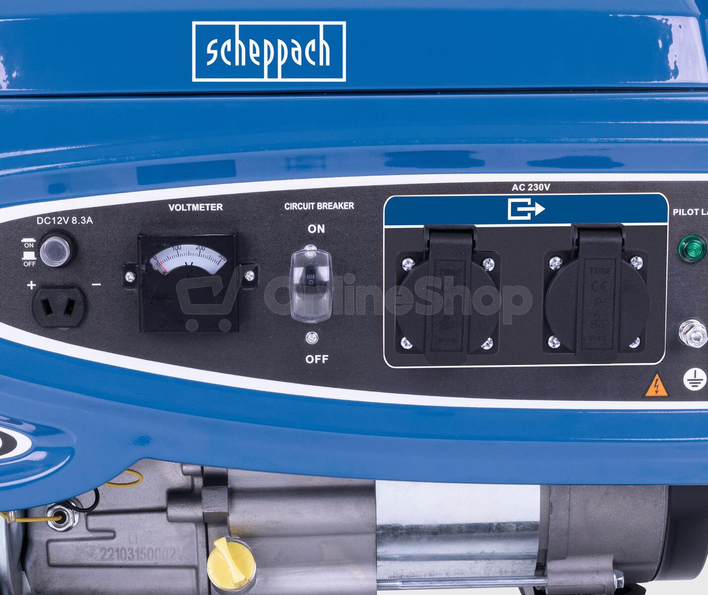 Scheppach SG 2700, rámová elektrocentrála 2200W s AVR regulací