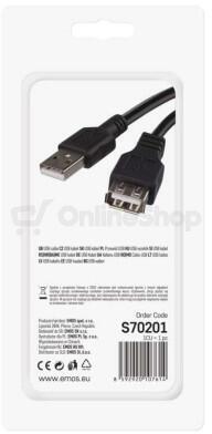 Emos USB kabel 2.0 A vidlice – A zásuvka 2m (S70201)