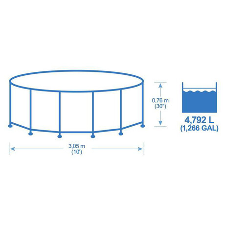 Bazn Planet Pool CF FRAME modr - 305 x 76 cm