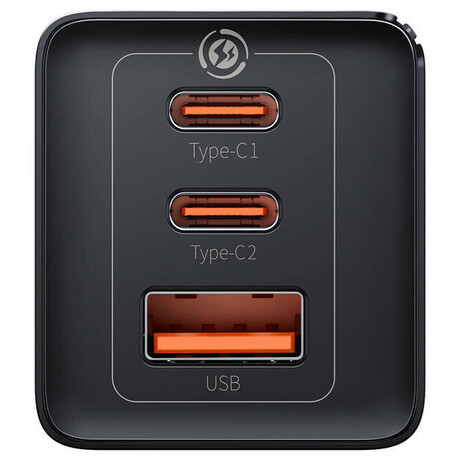 Baseus GaN5 Pro, 2x&nbsp;USB-C +&nbsp;USB-A 65W, černá (foto 1)