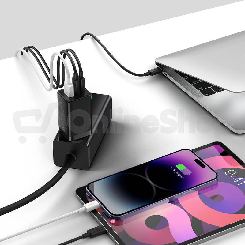 USB nabíječka Baseus GaN5 Pro, 2x USB-C + USB-A 65W, černá