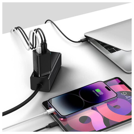 Baseus GaN5 Pro, 2x&nbsp;USB-C +&nbsp;USB-A 65W, černá (foto 7)