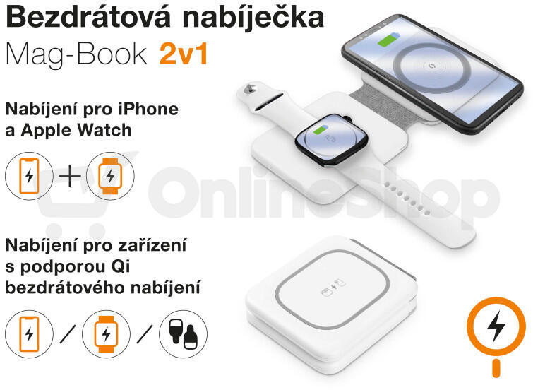 Bezdrátová stanice Aligator Magsafe 2v1, bílá
