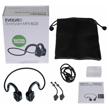 EVOLVEO BoneSwim MP3 16GB, bezdrtov sluchtka (BS-MP3-16GB-BL)