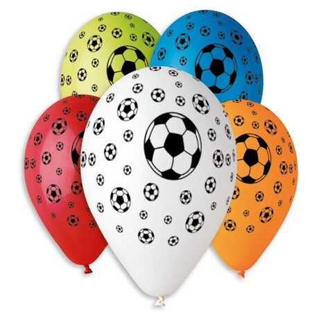 Nafukovac balonky Smart Balloons fotbal, 12'', prmr 30 cm, 5 ks