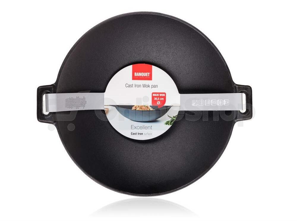 BANQUET Pánev WOK litinová EXCELLENT průměr 36,5 cm, černá (40051985)