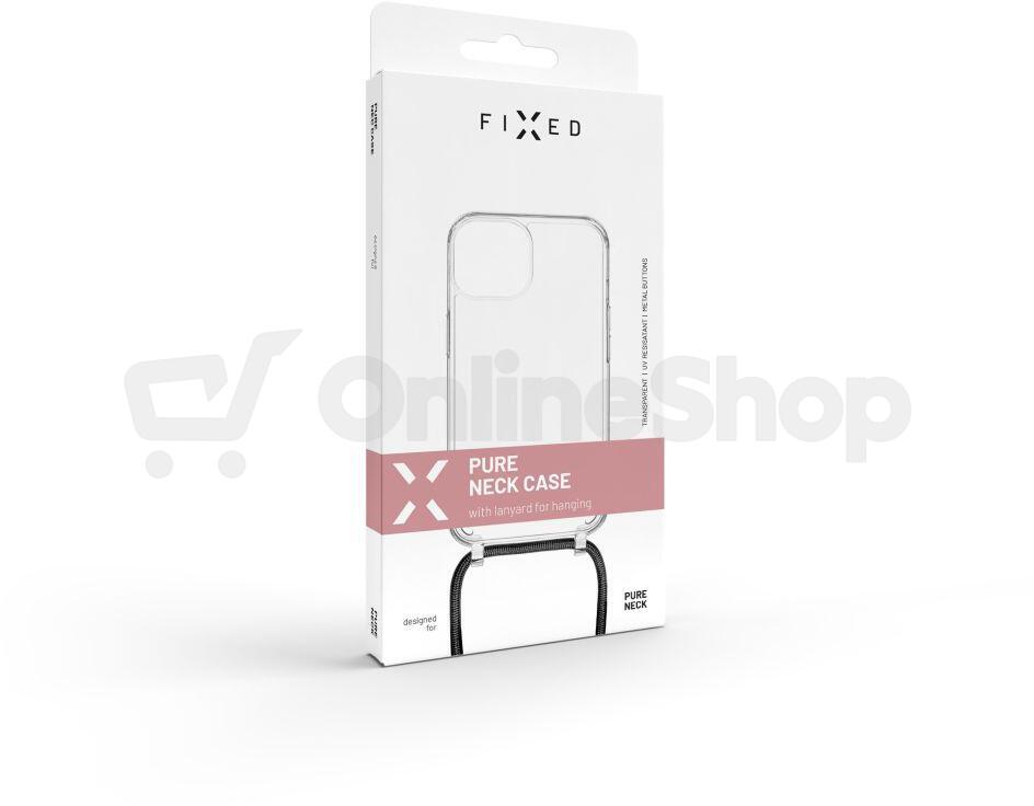 Pouzdro FIXED Pure Neck s černou šňůrkou na krk pro Apple iPhone 13