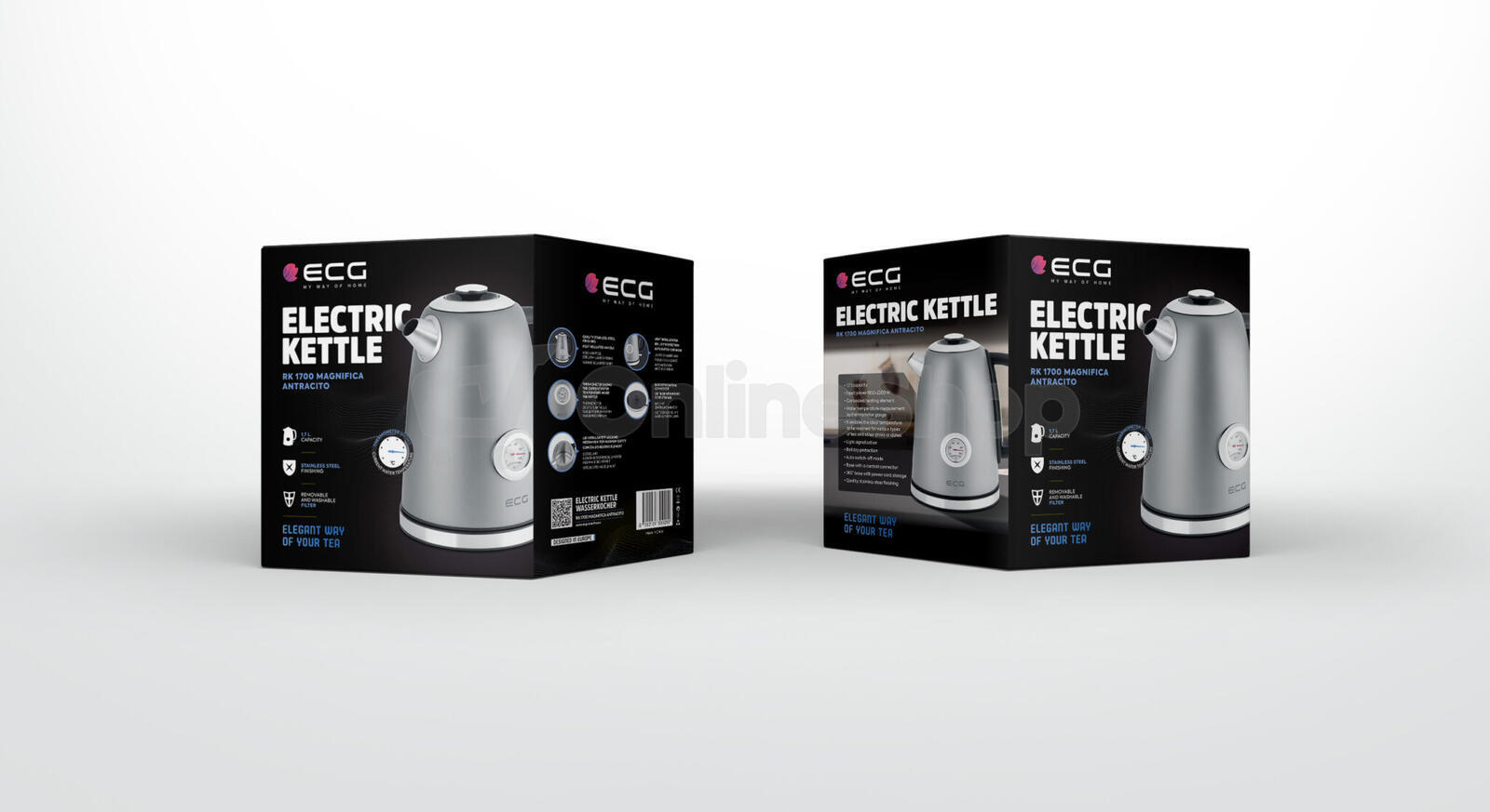 Rychlovarná konvice ECG RK 1700 Magnifica Antracito