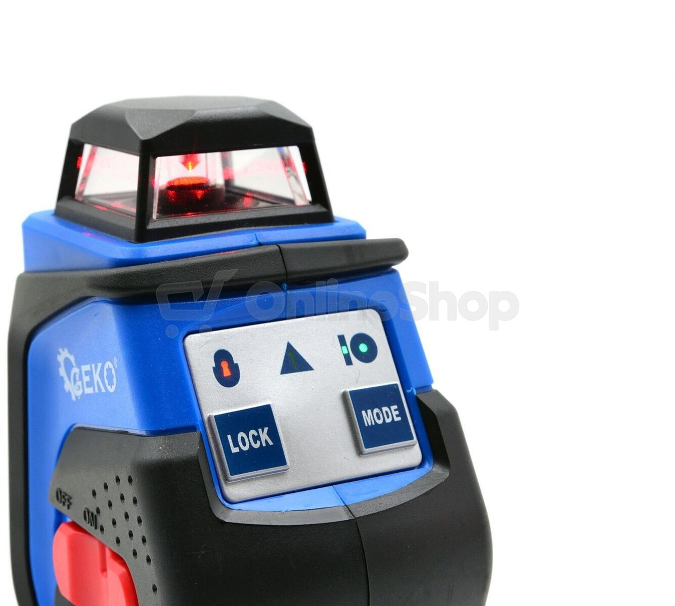 Laser liniový, 360°, bateriový GEKO