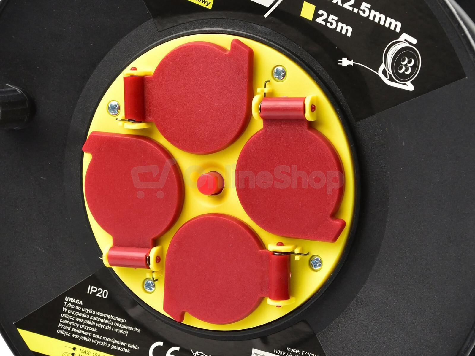 Elektrický prodlužovací kabel 3x2,5mm2, 25m s navijákem GEKO