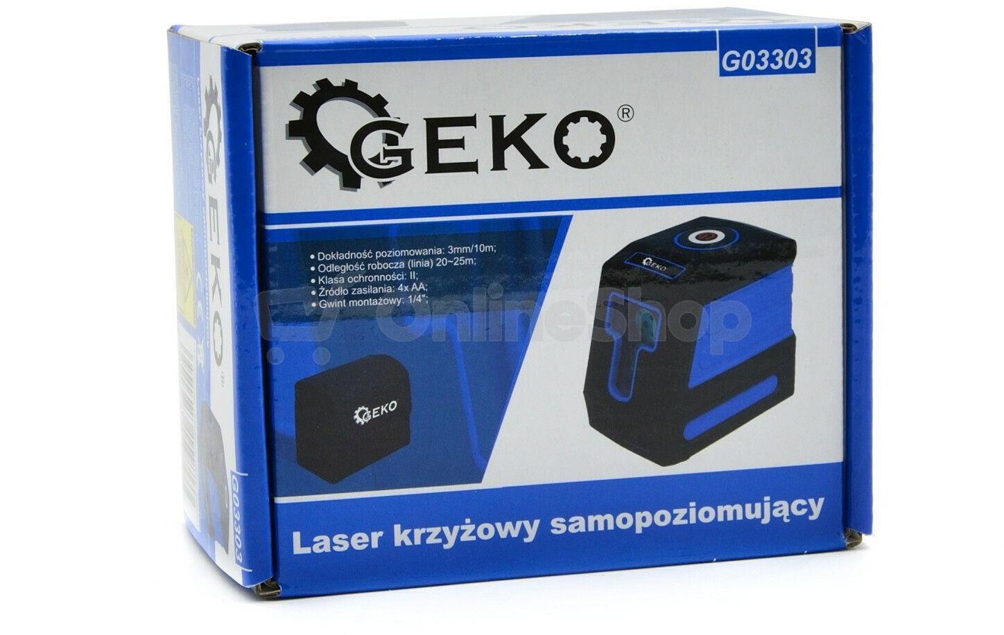 Laser křížový samonivelační, bateriový GEKO