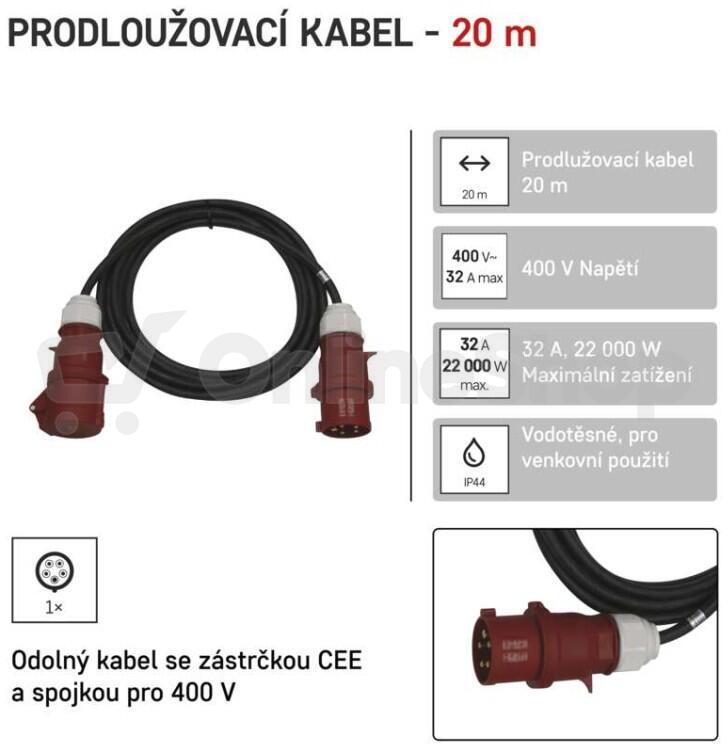 Emos venkovní prodlužovací kabel 20 m